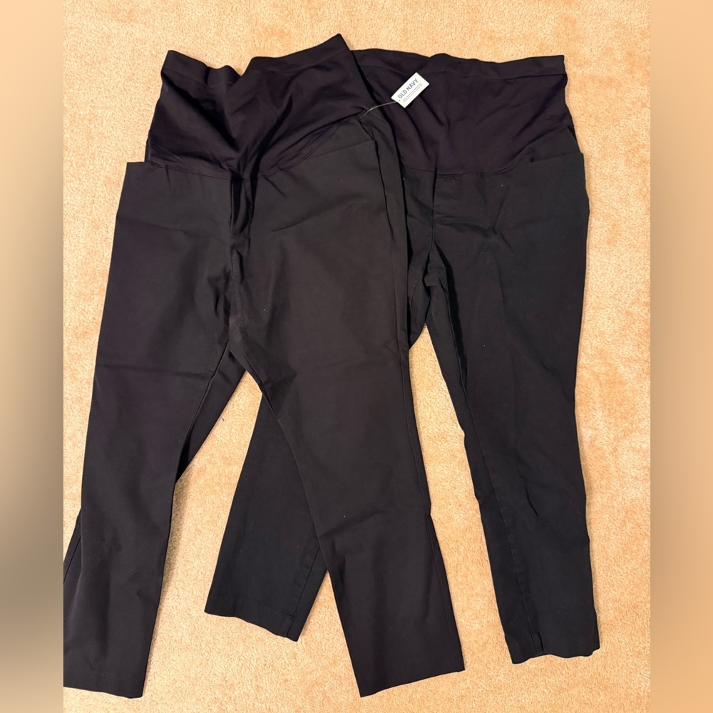 Two Pairs Old Navy Pixie Maternity Pants